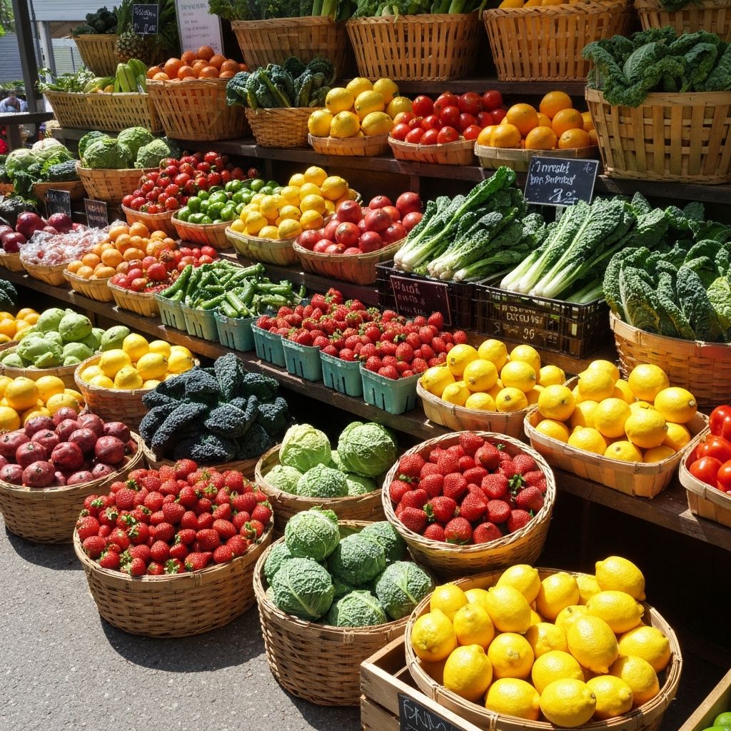 Natural vitamin sources from fruits and vegetables